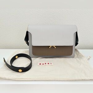 Marni medium Trunk shoulder bag Saffiano Leather with Dust Bag